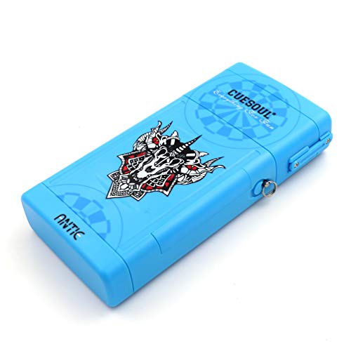 CUESOUL ANTIE Blue Dart Case Hard,Holds 6 Steel Tip Darts/Soft Tip Darts & Extra Dart Tips,Shafts & Flights,Durable Use - Image 4