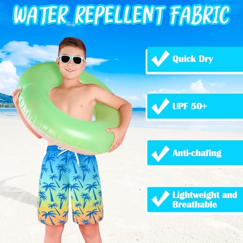 OlyPegic Boys Swim Trunks Size 14-16, Boy Swim Shorts Boy Bathing Suit Swimsuit Kids Swimwear Board Shorts with Boxer Brief Liner Compression Toddler Beach Running Swim Trunks (Coconut Tree) - Image 5