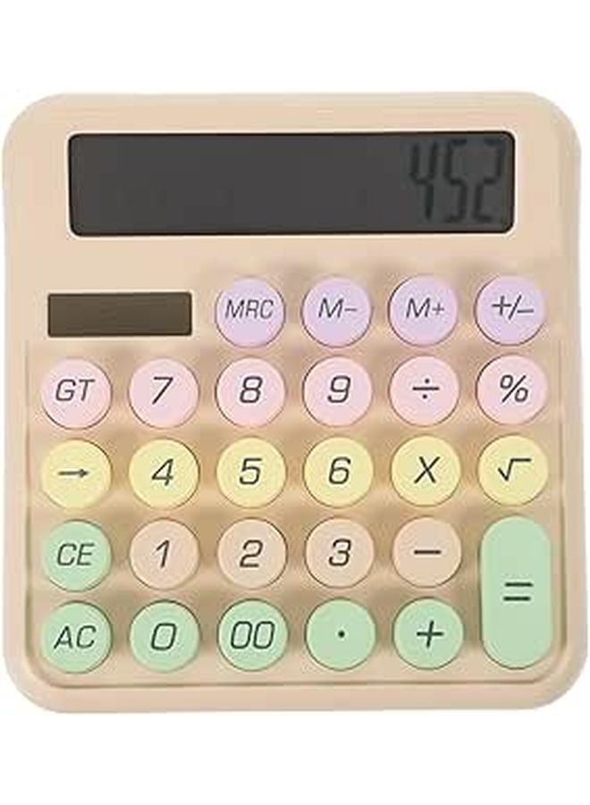 Aesthetic Mechanical Keyboard Calculator Portable Milk Tea Color For Office School - Image 1