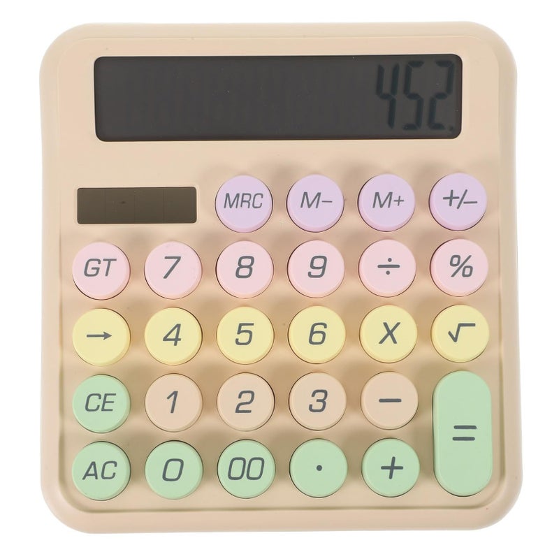 Aesthetic Mechanical Keyboard Calculator Portable Milk Tea Color For Office School - Image 2