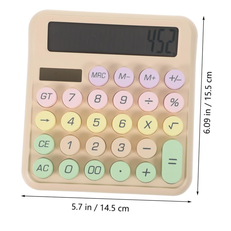 Aesthetic Mechanical Keyboard Calculator Portable Milk Tea Color For Office School - Image 3