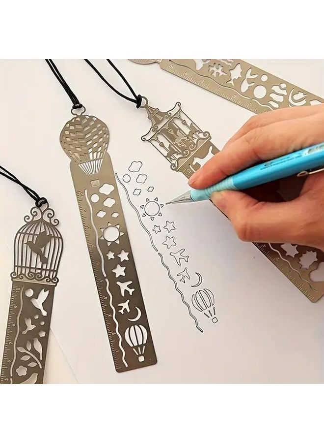 4 قطع مجموعة إشارات كتب معدنية بتصاميم مفرغة معقدة هدية لمحبي القراءة - Image 2