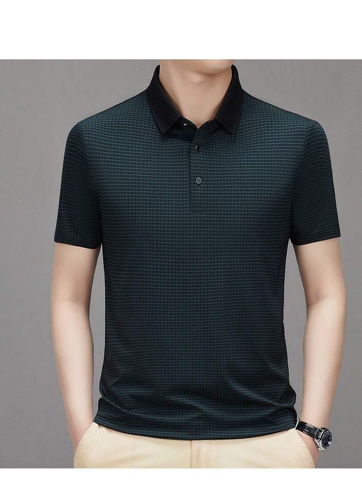 Men's Pure Cotton Short Sleeved T-shirt Casual POLO Shirt  - Image 1