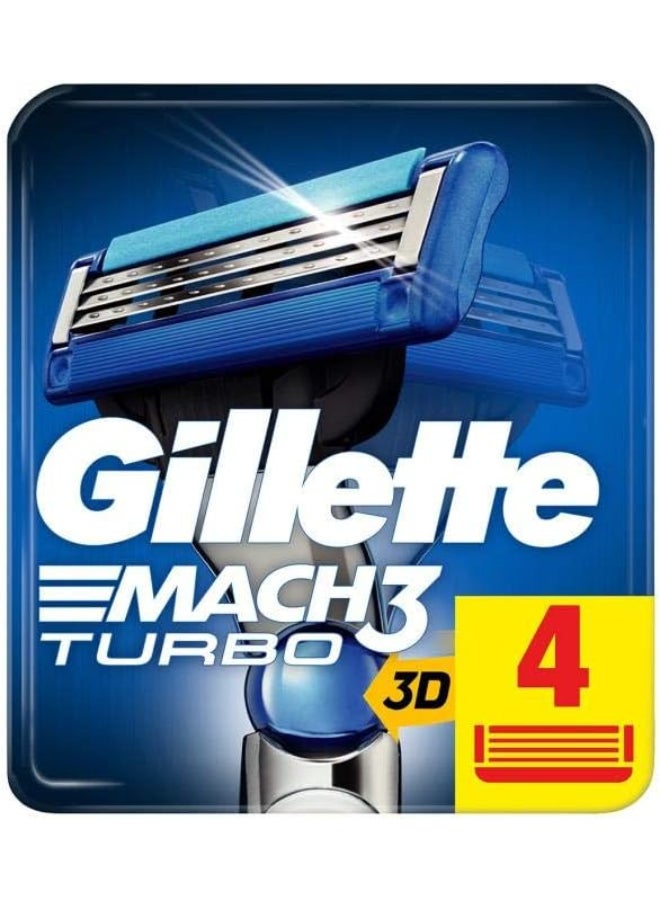 Gillette Mach 3 Turbo Razor Blades 4S - Image 2