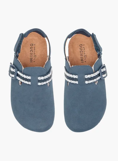 Mister Duchini Boys Buckle Accent Sandals with Hook and Loop Closure