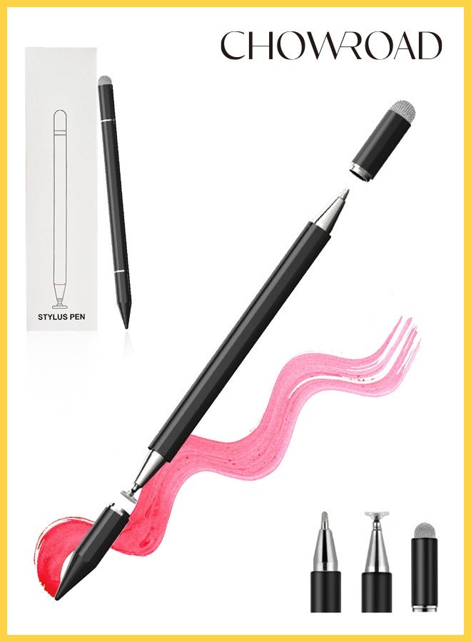 CHOWROAD 3 In 1 Design Sensitive Stylus Stylus for iPad,Magnetic stylus，smart pen for android，Universal Stylus Pens Touch Screens for Apple/iPhone/iPad pro/Mini/Air/Android/Microsoft/Samsung Galaxy PC Tablets All Capacitive Touch Screens - (Black) - Image 1
