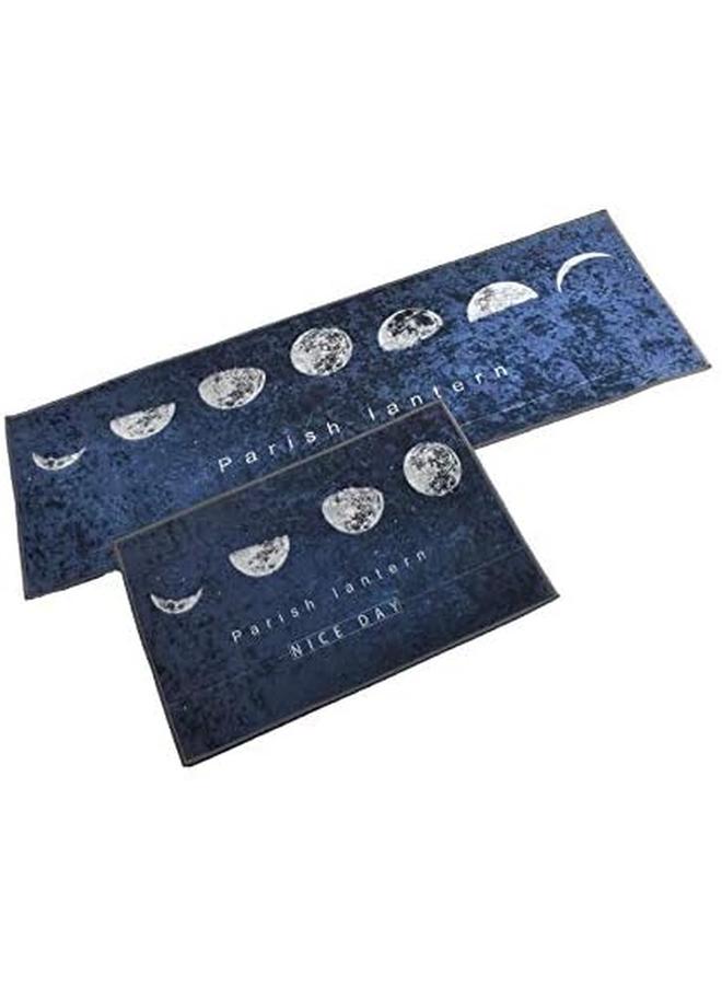 هوم كونسيبت 2 قطعة سجادة أرضية مطبخ مضادة للانزلاق باللون الأزرق الداكن 122X40 سم بالإضافة إلى 60X40 سم - Image 2