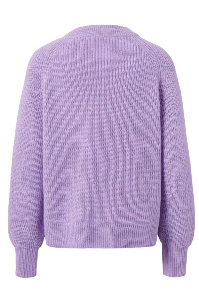 Tchibo Women Round Neck Knitted Sweater, Lavender - Image 3