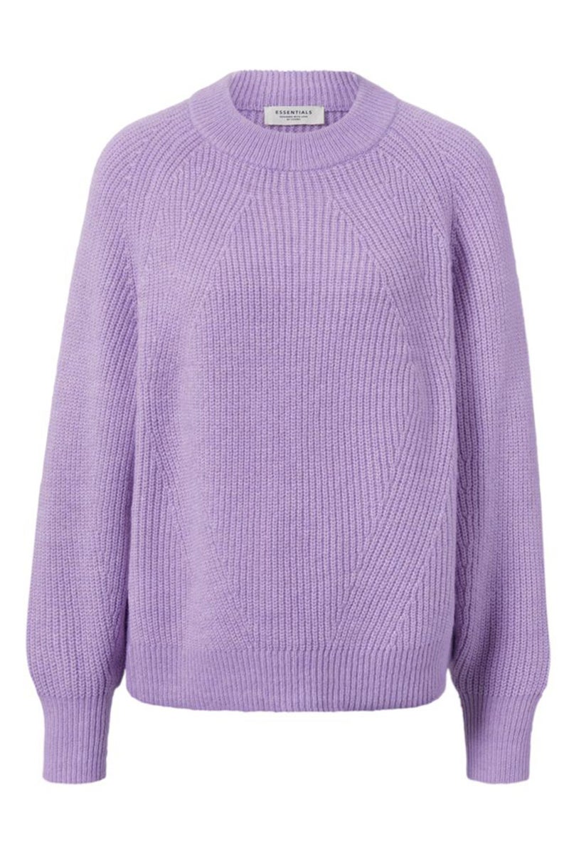Tchibo Women Round Neck Knitted Sweater, Lavender - Image 2