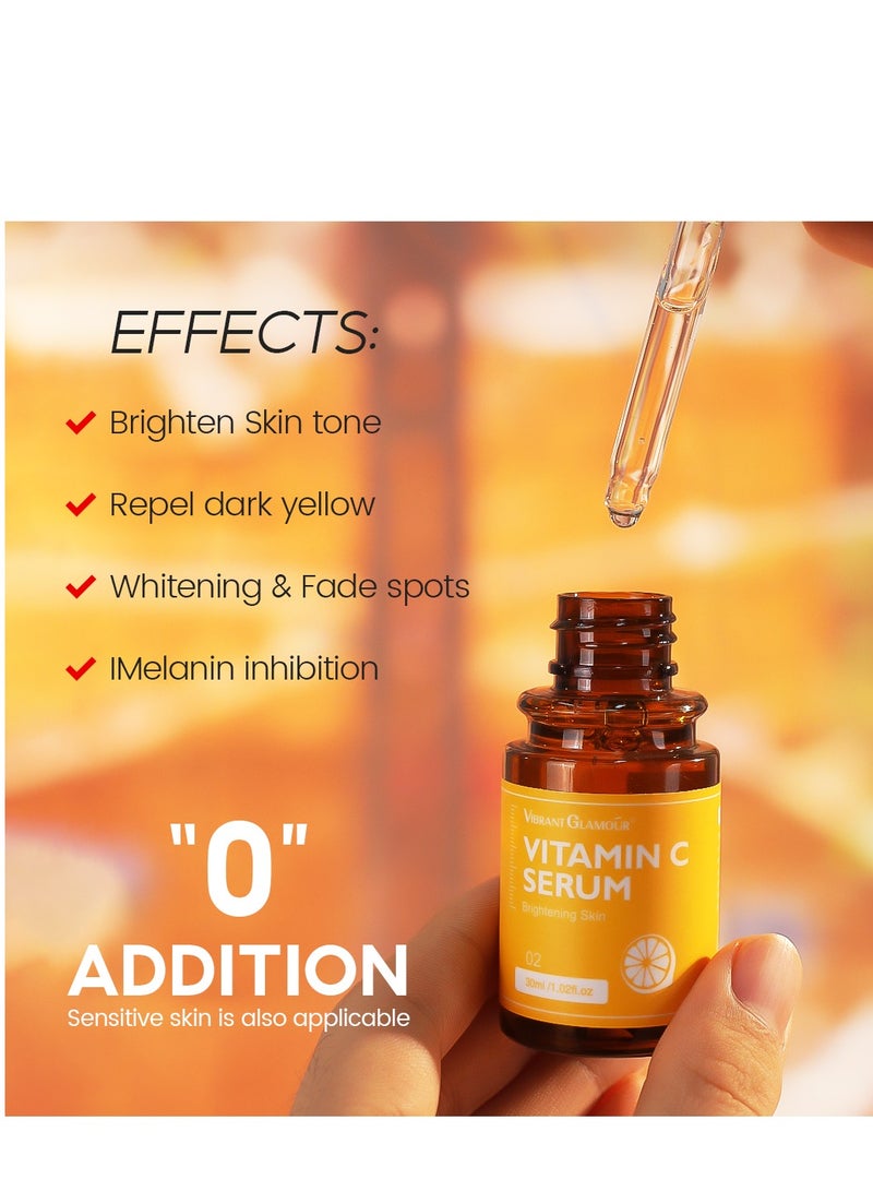 فايبرنت جلامور مجموعة العناية بالبشرة فيتامين سي ٣ قطع تونر سيروم كريم لتفتيح البشرة وترطيبها ومكافحة التجاعيد - Image 5