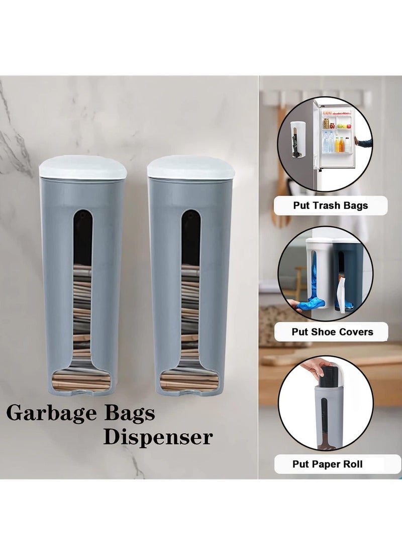 Plastic Bag Holder, 2 Pcs Wall Mount Plastic Bag Organizer, Durable Plastic Grocery Bag Saver, Trash Bag Dispenser Under The Sink, Grocery Shopping Bags Saver For Kitchen Cabinet Door