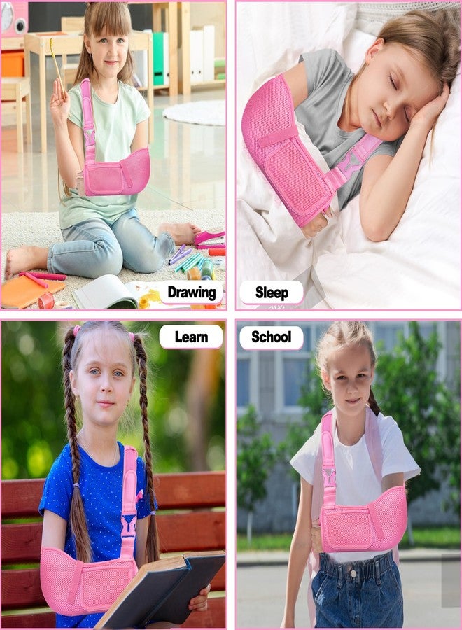 VISKONDA Kids Arm Sling,Mesh Medical Sling with Adjustable Shoulder Pad,Breathable Children Arm Support Shoulder Immobilizer Brace for Elbow,Wrist Injury,Torn Rotator Cuff,Post-Surgery(Pink,XX-Small) - Image 5