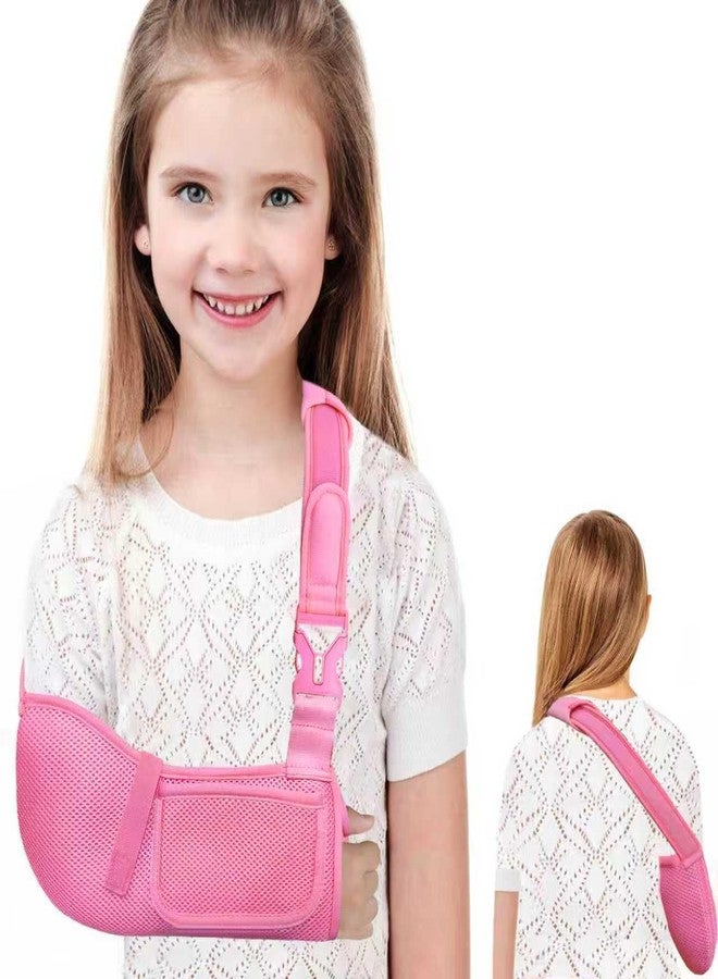 VISKONDA Kids Arm Sling,Mesh Medical Sling with Adjustable Shoulder Pad,Breathable Children Arm Support Shoulder Immobilizer Brace for Elbow,Wrist Injury,Torn Rotator Cuff,Post-Surgery(Pink,XX-Small) - Image 1