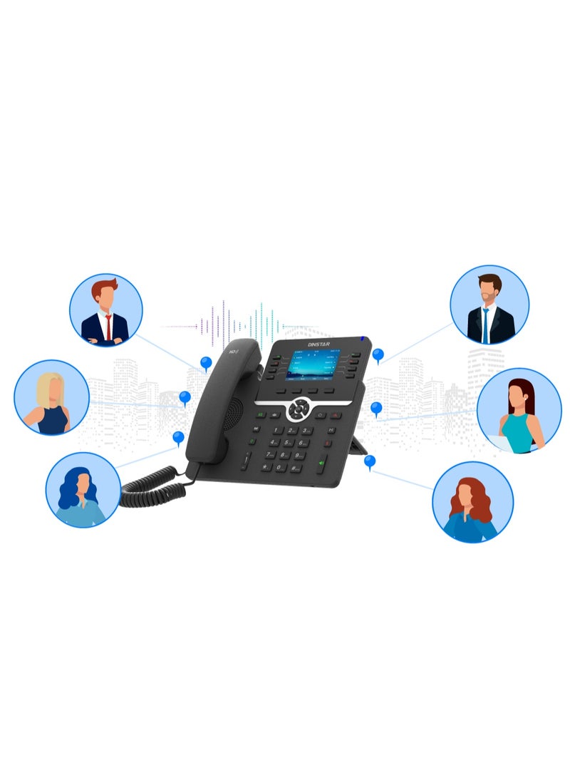 Dinstar C64GP - High-end Business IP Phone, 16 SIP, 3.5” 480 x 320 pixel Graphical LCD with Backlight,40 Line keys,6-way Conference and HD voice - Image 3