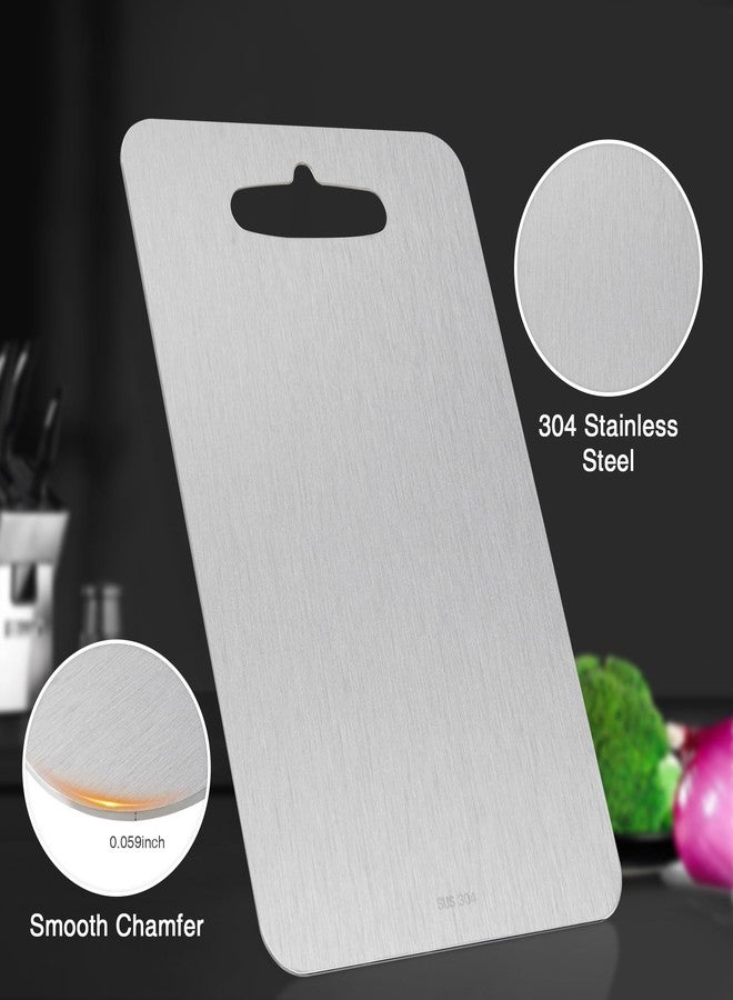 SOSMAR 304 Stainless Steel Cutting Board, Double-Sided Cut Board for Kitchen Food Grade Cutting Board, Rust-Proof, Hygienic, and Durable for Meat, Fruit, and Vegetables (9.84 x 14.17 inches) - Image 3