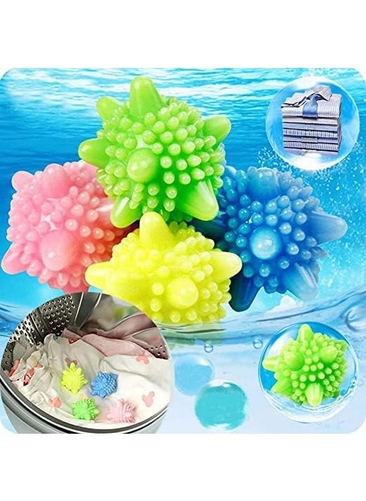 Prostuff.in Prostuffin Washing Machine Solid Colorful Washer Laundry Balls TangleFree Detergent Bar For Household Cleaning Washing Machine Clothes Softener 5Pcs 4 45 Cm Multicolor  - Image 5