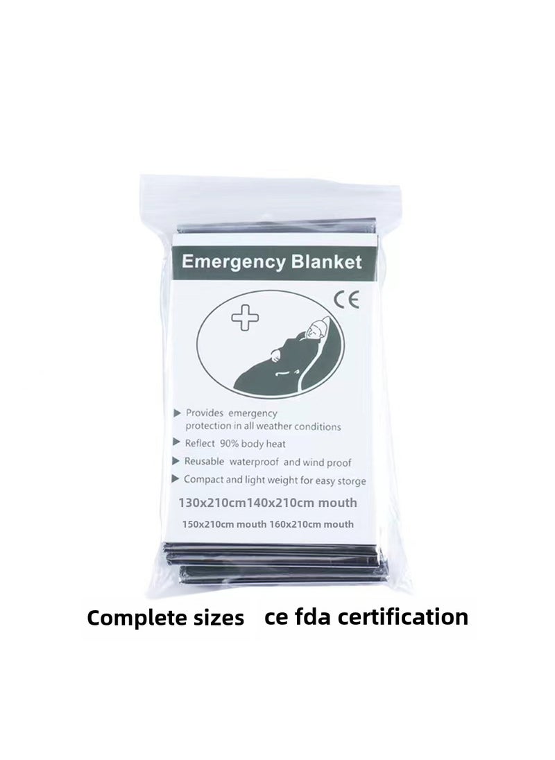 Generic 130cm Emergency Survival Blanket Insulation Sun Protection Sleeping Bag Double-sided silver 
