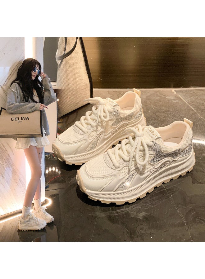 St&Sat New Thick-soled Sneakers Running Shoes White Shoes Patchwork German Training Shoes Women's Casual Shoes Women's Shoes - Image 2