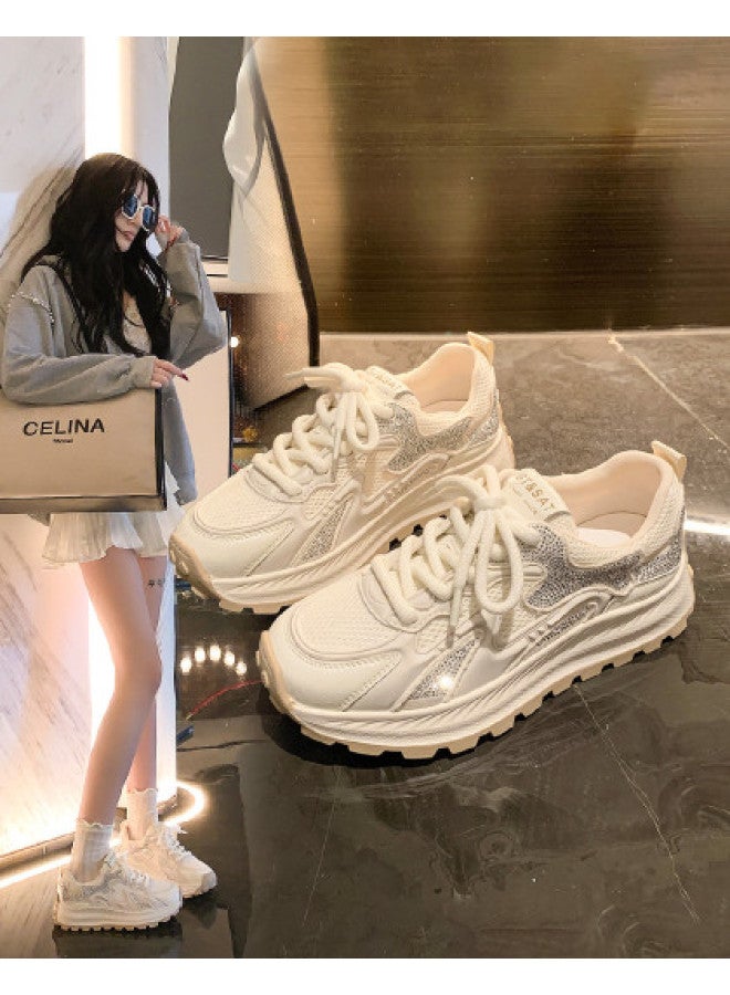 St&Sat New Thick-soled Sneakers Running Shoes White Shoes Patchwork German Training Shoes Women's Casual Shoes Women's Shoes - Image 1