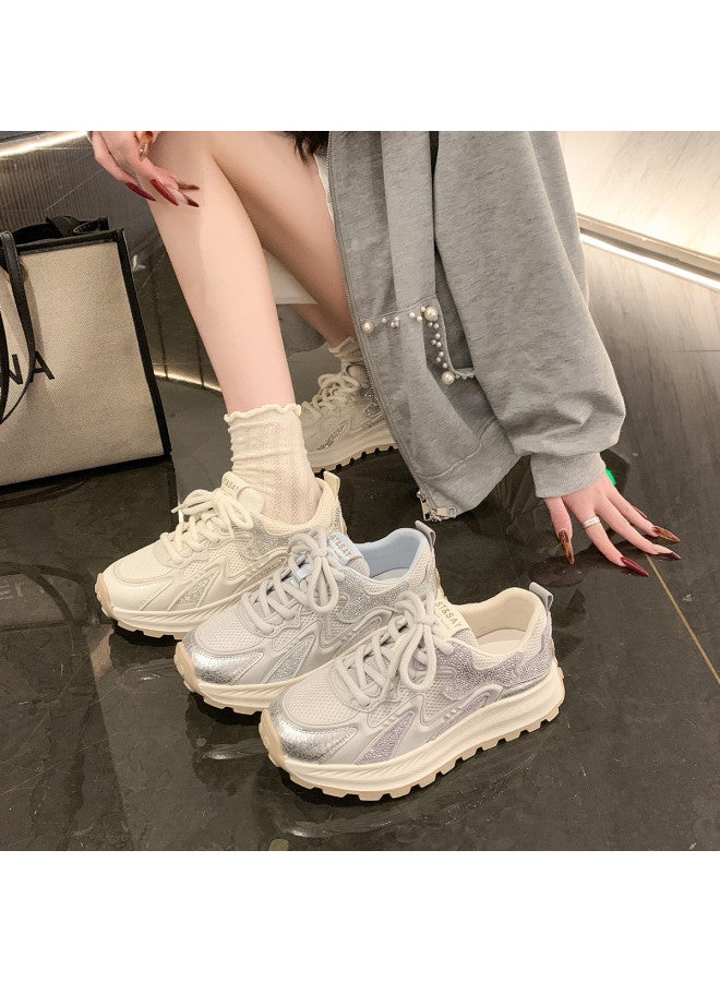 St&Sat New Thick-soled Sneakers Running Shoes White Shoes Patchwork German Training Shoes Women's Casual Shoes Women's Shoes - Image 5