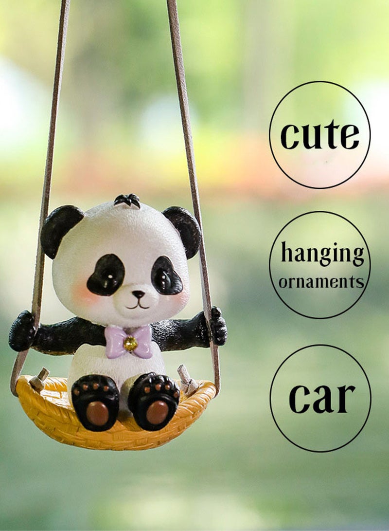 Ocean Car Hanging Accessories, Swinging Panda Car Hanging Ornament Interior, Car Decoration, Mirror Hanging Car Interior accessories, for Car Rear View Mirror, Gardening Hanging - Image 1