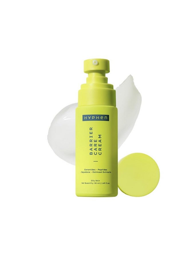 HYPHEN Barrier Care Face Cream For Oily & Combination Skin | Lightweight Peptide And Ceramide Face Moisturizer | Strengthens Skin Barrier & Deeply Hydrates | Oil Free Face Moisturizer | Barrier Repair Moisturiser For Men & Women | 50Ml - Image 1