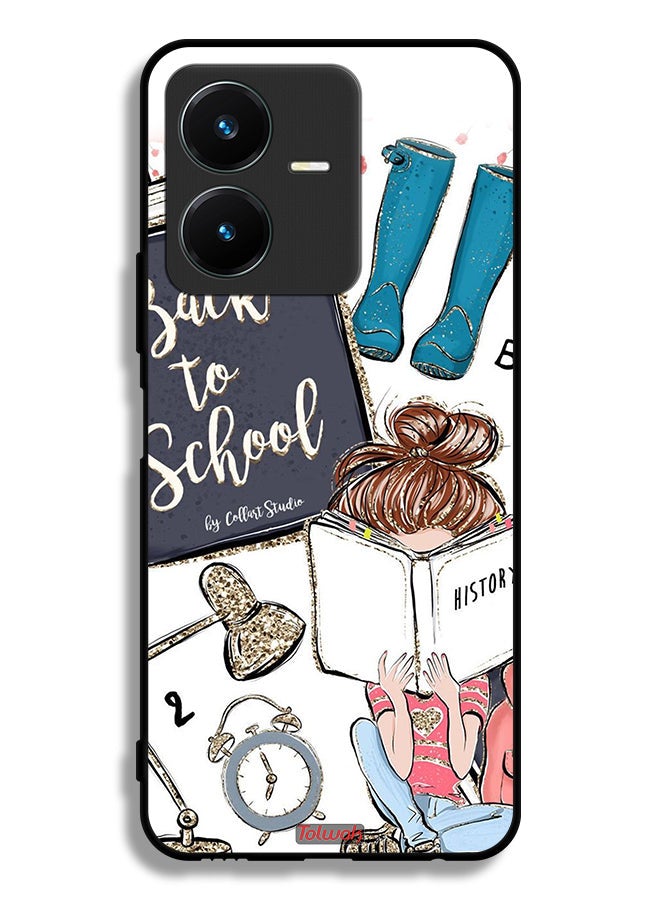 Tolwak Vivo Y22 Protective Case Cover Back To School Girl Reading History - Image 1