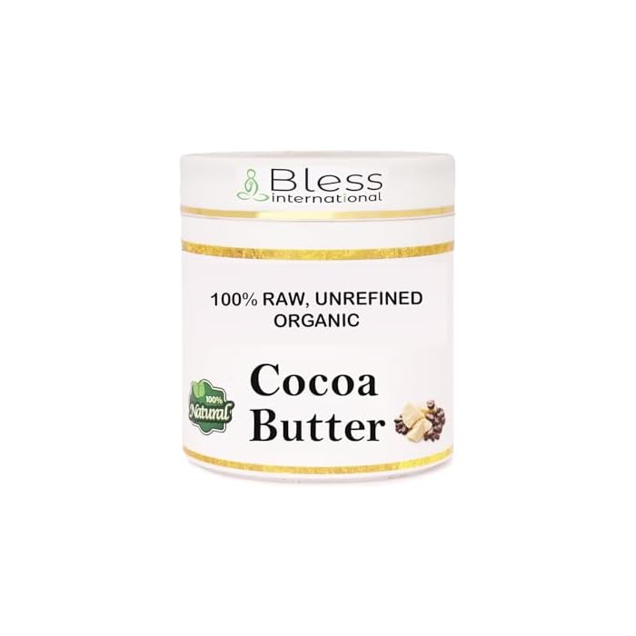 Organic Raw Cocoa Butter 100% Pure,Natural & Unrefined| Skin Moisturizer For Face, Body & Hair| 1 LBS/450 GM Ivory / White Grade A | DIY Creams, Balms, Lotions, Soaps| Softens Dry & Tough Skin