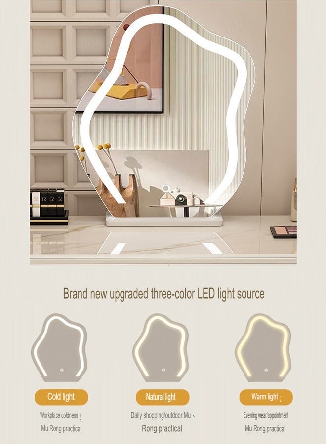 NKX Makeup Vanity Table Dressing Table Flip Mirror With Drawers And Chair With BT Speaker ,wireless charger and USB port 120CM - Image 3