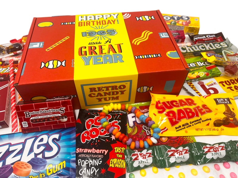 RETRO CANDY YUM 1965 Gift Box Nostalgic Retro Candy Mix from Childhood for 61st Birthday Man or Woman JR - Image 3