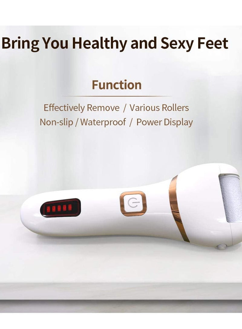 Electric Callus Remover, Rechargeable Electronic Feet File, Pedicure Foot File with IPX7 Waterproof Design for Dry Dead Skin with 3 Roller Heads - Image 5