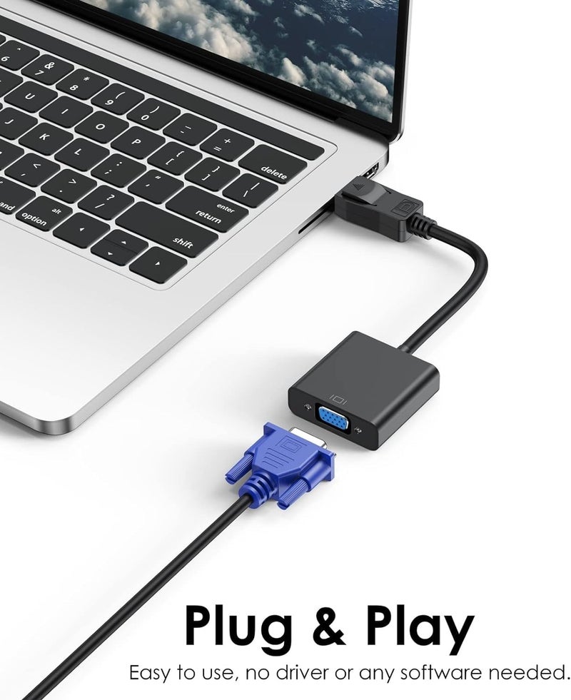 JGD PRODUCTS DP to VGA Adapter, HDMI to VGA 1080P Converter, Compatible with Computer, Desktop, Laptop, PC, Monitor, Projector, HDTV (DP to VGA) - Image 3