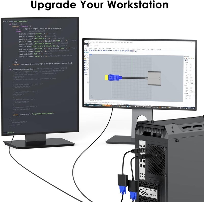 JGD PRODUCTS DP to VGA Adapter, HDMI to VGA 1080P Converter, Compatible with Computer, Desktop, Laptop, PC, Monitor, Projector, HDTV (DP to VGA) - Image 4