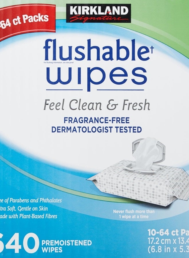 Kirkland Signature Kirkland signature moist flushable wipes 632 wipes, 632 count, White  - Image 2