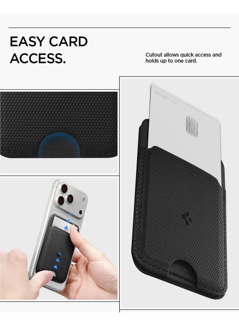 Spigen Slim Fold (MagFit) Magnetic Wallet Card Holder [1 Card Tripod Stand] MagSafe Compatible with iPhone 17/16/15/14/13/12 Series, Pixel 10 Pixelsnap & MagSafe Cases – Black 1-Card - Image 5