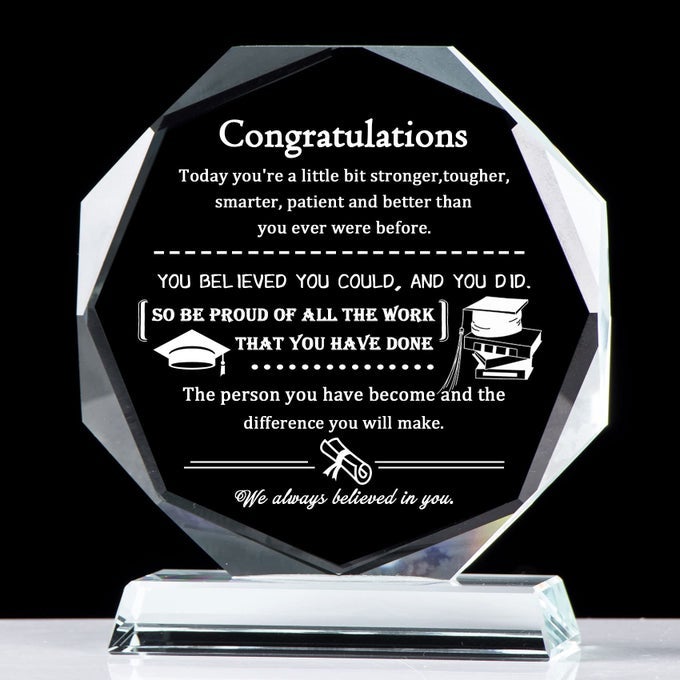 COLLEGE GRADUATION GIFTS FOR HER HIM HIGH SCHOOL CLASS OF 2025 COOL GRADUATION GIFTS FOR HIM HER CONGRATULATIONS INSPIRATIONAL GLASS KEEPSAKE PRESENT FOR MASTERS PHD DEGREE