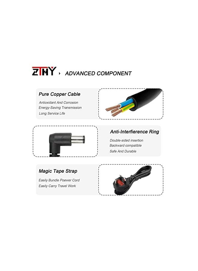ZTHY - 65W 18.5V 3.5A Laptop Charger Replacement For Hp Pavilion Dv7 Dv6 G6 G7 Dv5 Dv4 Dm4 G62 G72 Ac Adapter Power Supply Cord - Image 1