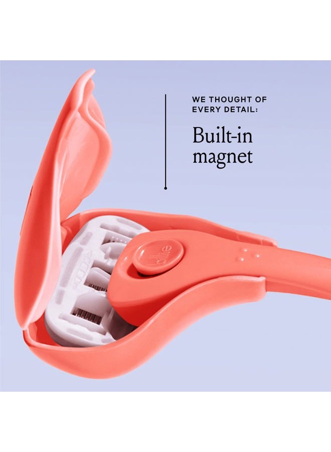 Billie 5-Blade Women's Razor Travel Case - Take Your Razor To-Go - Magnetic Top - Easy Storage - Portable & Convenient - Coral - Image 3