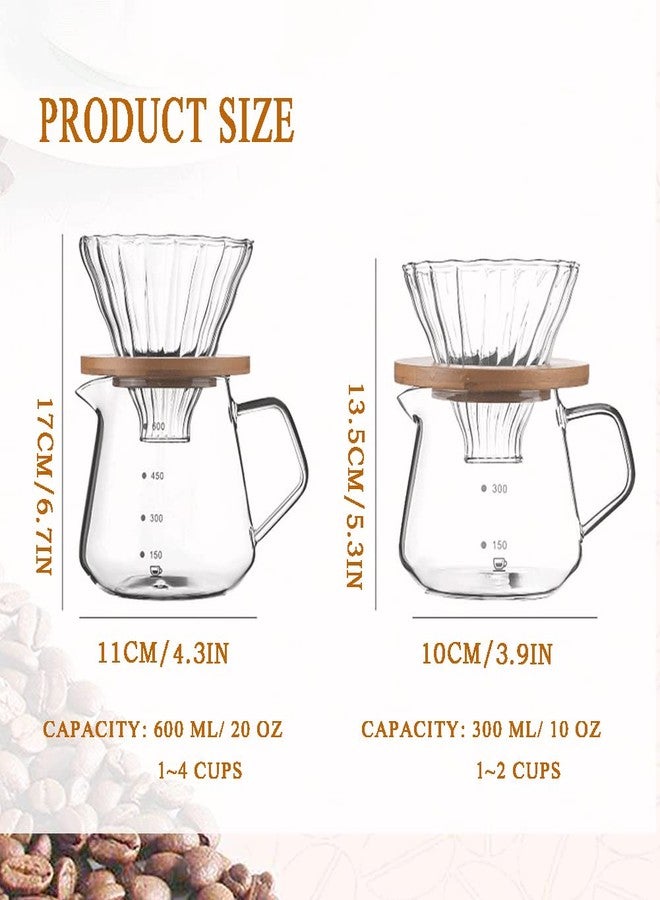 COFISUKI Pour Over Coffee Maker - 20 OZ /600ML Glass Carafe Coffee Server with Glass Coffee Dripper/Filter, Drip Coffee Maker Set for Home or Office, 1-5 Cups - Image 4