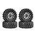 daitoku 13 Beadlock Wheels and Tires 13 Wheel Tires Set for 118 124 Trx4m SCX24 RC Crawler Car 4PCS Black - Image 2