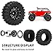 daitoku 13 Beadlock Wheels and Tires 13 Wheel Tires Set for 118 124 Trx4m SCX24 RC Crawler Car 4PCS Black - Image 4