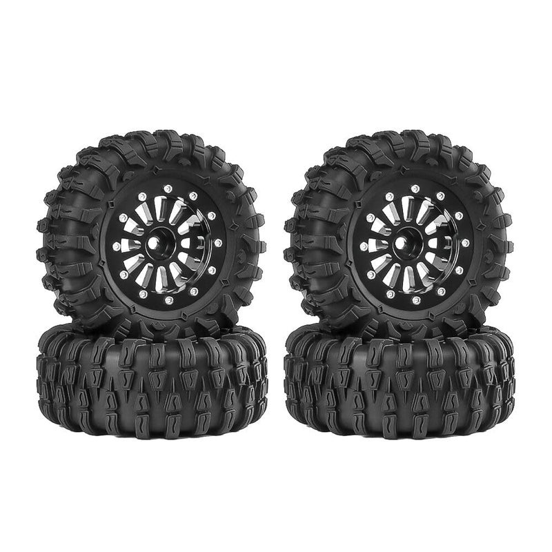 daitoku 13 Beadlock Wheels and Tires 13 Wheel Tires Set for 118 124 Trx4m SCX24 RC Crawler Car 4PCS Black - Image 3