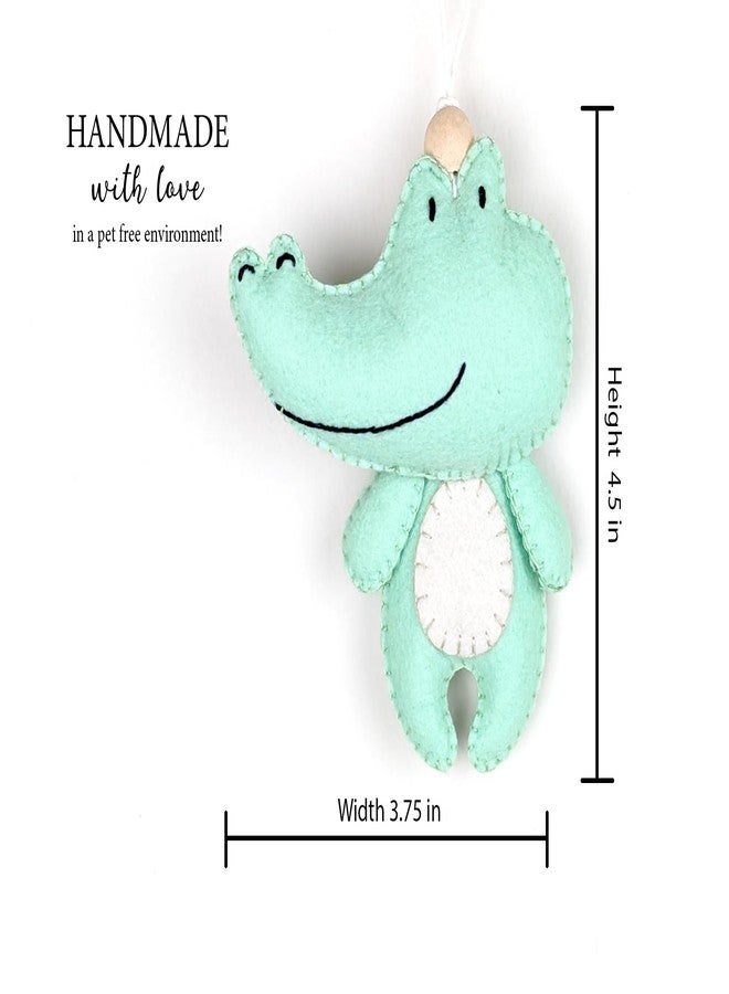 AGD Handmade لعبة تمساح معلقة مصنوعة يدويًا من AGD، قطع ديكور لغرفة الأطفال بطابع سفاري الغابة، هدايا تذكارية للأطفال، إكسسوار للسيارة، ديكور معلق لمقبض الباب (عبوة من قطعة واحدة) - Image 3