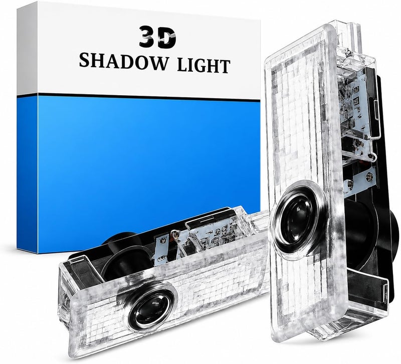 3D Shadow light LED Car Door Light Accessories Logo Projector (Black & White) HD Welcome Lights Compatible with BMW 1/3/4/5/6/7/M/X/Z/GT Series - Image 1