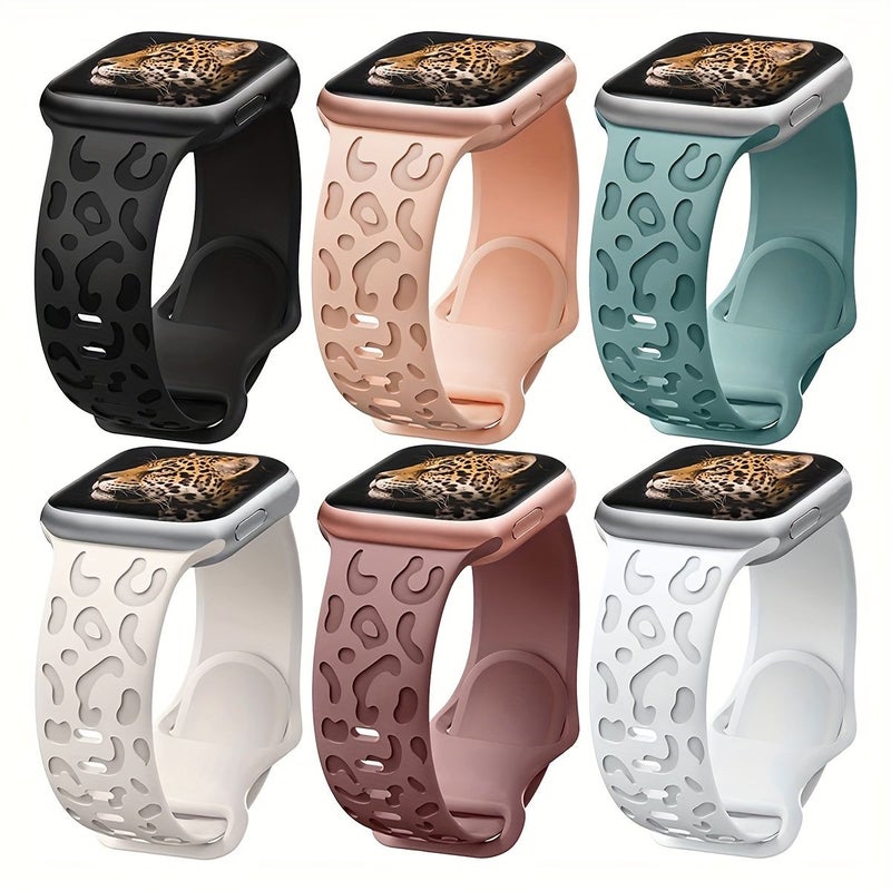 Leopard Engraved Band Compatible With IWatch 38mm 40mm 41mm Waterproof Cheetah Sport Silicone Wristbands Replacement Do Not Forget Me - Image 4