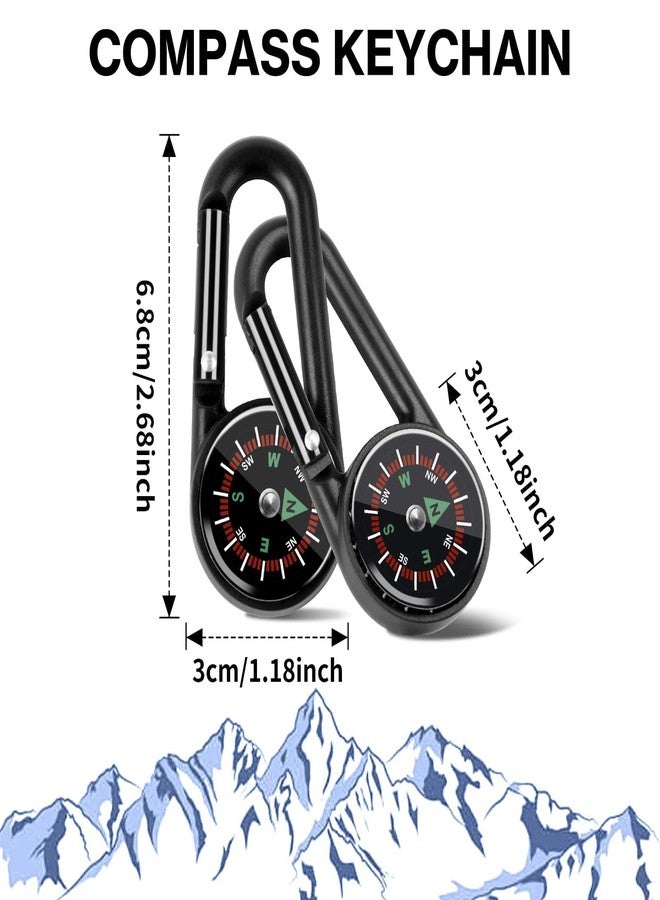 Taikula 12 Pcs mini Compass Keychain for Kids Bulk, Small Pocket Magnetic Compass Survival Hiking for Outdoor Survival Camping Party Backpacking Accessory (Black) - Image 2