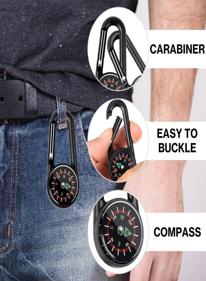 Taikula 12 Pcs mini Compass Keychain for Kids Bulk, Small Pocket Magnetic Compass Survival Hiking for Outdoor Survival Camping Party Backpacking Accessory (Black) - Image 3