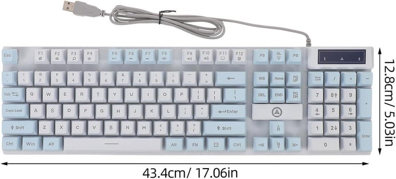 RGB Backlit Mechanical Gaming Keyboard Wired 104 Keys LED PC Keyboard for Gamers and Office Use White Blue Dual-Color Light-up - Image 2