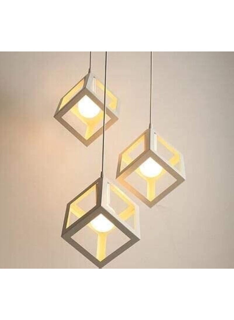 AFN Modern LED Pendant Light with Geometric Cube Design, Adjustable Hanging Ceiling Light for Dining Room Living Area Kitchen Island | LED Pendant Light, Modern Ceiling Light - Image 2
