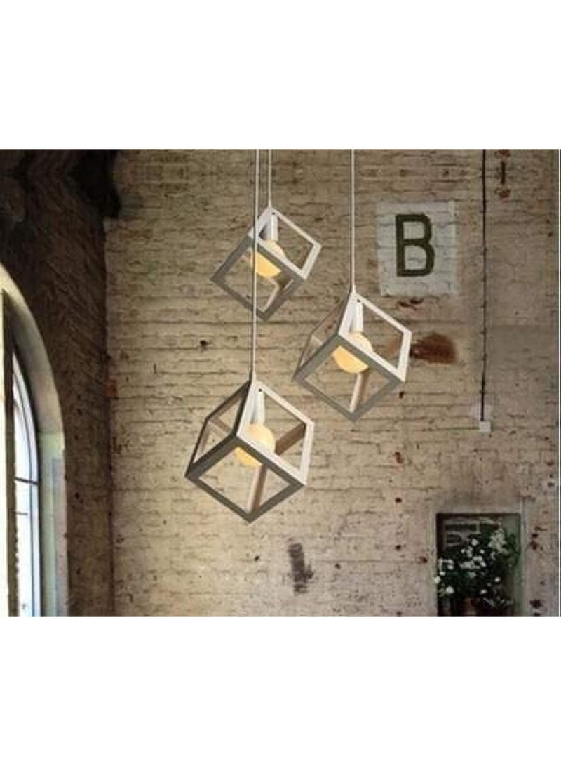 AFN Modern LED Pendant Light with Geometric Cube Design, Adjustable Hanging Ceiling Light for Dining Room Living Area Kitchen Island | LED Pendant Light, Modern Ceiling Light - Image 3